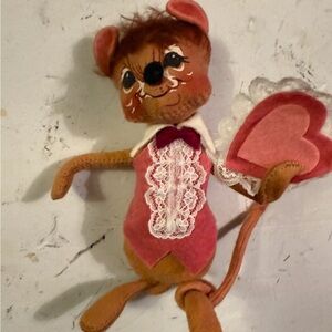 Annalee Pink and Brown Mouse with Heart
